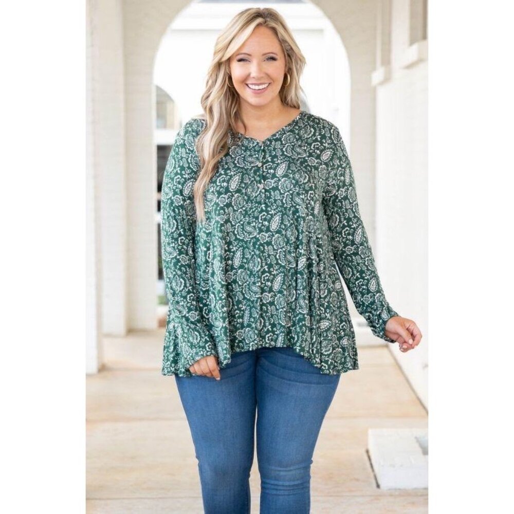 🌻LIKE NEW🌻 Chic Soul I Just Think Top, Olive